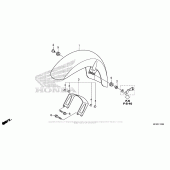 Схема вузла: Переднє крило (1) для Honda VT1300 Stateline