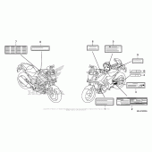 Схема вузла: Інформаційні наклейки для Honda NC700