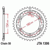 Зірка задня легкосплавна JT JTA1306.42