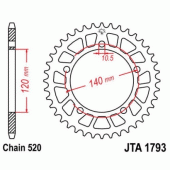 Зірка задня легкосплавна JT JTA1793.45