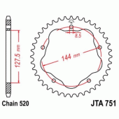 Зірка задня легкосплавна JT JTA751.42