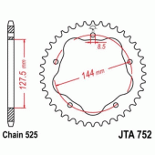 Зірка задня легкосплавна JT JTA752.38