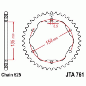 Зірка задня легкосплавна JT JTA761.38