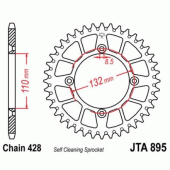 Звезда задняя легкосплавная JT JTA895.50