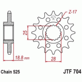 Зірка передня JT JTF704.17RB = JT JTF704.17