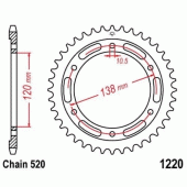 Зірка задня JT JTR1220.38