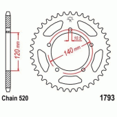 Зірка задня JT JTR1793.42