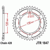 Зірка задня JT JTR1847.48