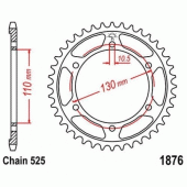 Зірка задня JT JTR1876.45ZBK = JT JTR1876.45