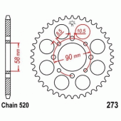Зірка задня JT JTR273.44