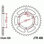 Зірка задня JT JTR486.45
