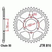 Звезда задняя JT JTR816.45ZBK