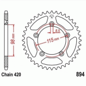 Звезда задняя JT JTR894.48