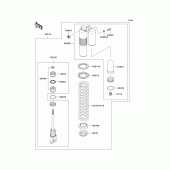 Схема вузла: Задній амортизатор для Kawasaki KX125