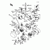Схема вузла: Повітряний фільтр(1/2) для Kawasaki VN1500 Vulcan 88