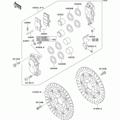 Схема узла: Передний тормоз для Kawasaki ZX1100 ZZ-R1100
