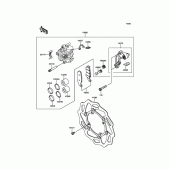 Схема вузла: Переднє гальмо для Kawasaki KX250/ KX252 KX250F