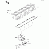 Схема узла: Цилиндр & Поршень для Kawasaki ZR800 Z800