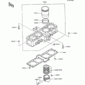 Схема узла: Цилиндр & Поршень для Kawasaki ZX600 GPX600R