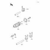 Схема вузла: Change drum/shift fork для Kawasaki KL250 KLR250