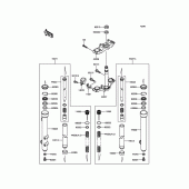 Схема вузла: Вилка передньої осі для Kawasaki KX65