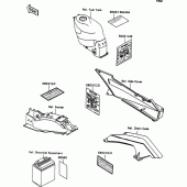 Схема вузла: Інформаційні наклейки для Kawasaki ZX1100 ZZ-R1100