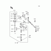 Схема вузла: Задній гальмівний циліндр для Kawasaki BJ250 Estrella