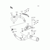 Схема вузла: Вихлопна система для Kawasaki KL250 KL250 Super Sherpa