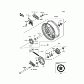 Схема узла: Заднее колесо & Приводная цепь для Kawasaki ZX1400 Ninja ZX-14R ABS