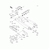 Схема вузла: Задній важіль (маятник) для Kawasaki KX250/ KX252 KX250