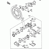 Схема узла: Задний тормоз для Kawasaki ZX750 ZXR750
