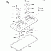 Схема вузла: Клапанна кришка Kawasaki ZX1100 ZZ-R1100