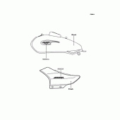 Схема вузла: Наклейки (Чорний A6F/A7F/A8F) для Kawasaki BN125 Eliminator