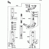 Схема узла: Вилка передней оси для Kawasaki EX500 GPZ500S