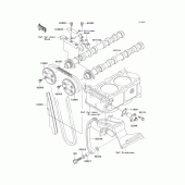 Схема узла: Распредвал & Цепь ГРМ & Натяжитель для Kawasaki ZX1200 ZZR1200