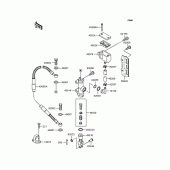 Схема вузла: Задній гальмівний циліндр для Kawasaki KLX300R