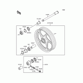 Схема вузла: Ступиця переднього колеса для Kawasaki ZR1100 Zephyr 1100