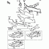 Схема узла: Задние боковые обтекатели & Защита цепи для Kawasaki ZX750 ZXR750