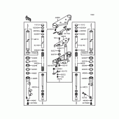 Схема вузла: Вилка передньої осі для Kawasaki VN400 Vulcan