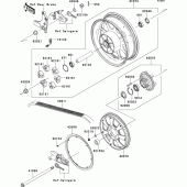 Схема узла: Ступица заднего колеса для Kawasaki VN1700 VN1700 Voyager ABS