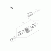 Схема узла: Ступица переднего колеса для Kawasaki KX250/ KX252 KX250F
