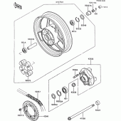 Схема узла: Ступица заднего колеса для Kawasaki ZX600 GPX600R