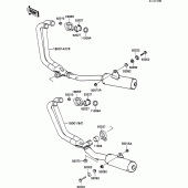 Схема вузла: Вихлопна система для Kawasaki ZX600 GPX600R