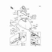 Схема узла: Топливный бак для Kawasaki VN400 Vulcan Classic