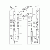 Схема вузла: Вилка передньої осі для Kawasaki ZR750 Zephyr