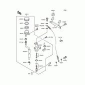Схема вузла: Задній гальмівний циліндр для Kawasaki ZR400 Xanthus