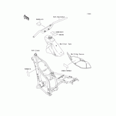 Схема вузла: Інформаційні наклейки для Kawasaki KLX300R