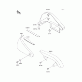 Схема узла: Задние боковые обтекатели & Защита цепи для Kawasaki VN800 Vulcan 800