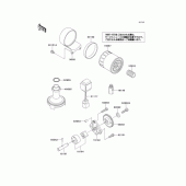 Схема вузла: Масляний насос & Масляний фільтр для Kawasaki EJ650 W650