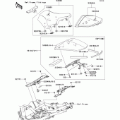 Схема узла: Сиденье (1/2) для Kawasaki ZR750 Z750 ABS